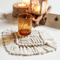 Miniatyrbillede 3 af 5: Lille dækkeserviet i Macramé - Beige - 4 stk White