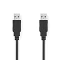 USB-kabel | USB 2.0 | USB-A Han | USB-A Han | 480 Mbps | Nikkelplateret | 2.00 m | Runde | PVC | Sort | Box