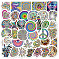Pikkukuva 1 / 9: Tarrat - psykedeeliset kuviot - 50 kpl Multicolor
