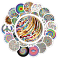 Pikkukuva 5 / 9: Tarrat - psykedeeliset kuviot - 50 kpl Multicolor