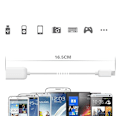 Pikkukuva 2 / 3: USB - Micro USB Kaapeli - OTG Adapteriin - Valkoinen White