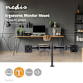 Pikkukuva 7 / 9: Ergonominen näyttöteline kahdelle näytölle, Nedis Black