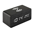 Miniatyrbillede 1 af 6: Vækkeur med Qi-oplader - Sort Træ Black