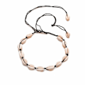 Miniatyrbillede 2 af 2: Choker med hvide muslinger - Sort Black