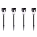 Miniatyrbillede 1 af 5: 4x Solcelle Havelamper - LED Silver