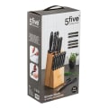 Miniatyrbillede 7 af 7: Knivblok med 11 knive + saks + brun Tree