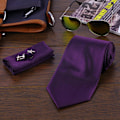 Pikkukuva 5 / 5: Pukutarvikkeet | Solmio + Nenäliina + Kalvosinnapit - Violetti Multicolor one size