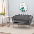 Miniatyrbillede 3 af 10: Elegant 2-personers stofsofa i fløjlspolyester