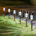 Miniatyrbillede 3 af 5: 4x Solcelle Havelamper - LED Silver