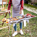 Miniatyrbillede 3 af 9: Bærbar kulgrill - Sammenklappelig - Rustfrit stål Silver
