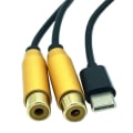 Miniatyrbillede 2 af 2: Adapterkabel - USB-C til 2x RCA Black