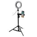 Miniatyrbillede 7 af 9: Selfie lampe / Ring light (17 cm) og stativ Black