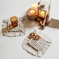 Miniatyrbillede 2 af 5: Lille dækkeserviet i Macramé - Beige - 4 stk White