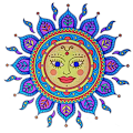 Miniatyrbillede 3 af 3: Vinduesmærkat - Golden Sun/Lotus - Sælges tilfældigt Multicolor