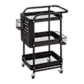 Miniatyrbillede 1 af 5: Vogn, metal - 3 niveauer - Sort Black
