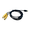 Miniatyrbillede 1 af 2: Adapterkabel - USB-C til 2x RCA Black