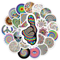 Pikkukuva 4 / 9: Tarrat - psykedeeliset kuviot - 50 kpl Multicolor