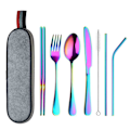 Pikkukuva 1 / 5: Retkiruokailuvälineet, 8 Osaa - Sateenkaari Multicolor