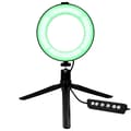 Ring Light med Stativ - 16 cm Svart