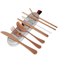 Pikkukuva 2 / 4: Retkiruokailuvälineet, 8 Osaa - Ruusukulta Pink gold