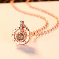 Miniatyrbild 5 av 6: Halsband, I love You på 100 Språk - Roséguld Rosa guld