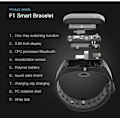 Miniatyrbillede 8 af 8: F1 Plus WearFit aktivitetsarmbånd med farvedisplay - Blå Blue one size