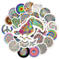Pikkukuva 3 / 9: Tarrat - psykedeeliset kuviot - 50 kpl Multicolor