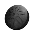 Miniatyrbillede 2 af 3: Minitromme / Tongue Drum af stål - 6 toner - Sort Black