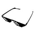 Miniatyrbillede 3 af 3: Pixelbriller, 2 streger Black one size