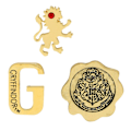 Miniatyrbillede 1 af 4: Harry Potter, 3x Pins - Gryffindor Gold