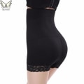 Miniatyrbillede 3 af 6: Shapewear Shorts, Høj Talje, Blonder - Sort - XL/XXL Black