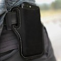 Miniatyrbillede 2 af 2: Mobilholder til Bælte, Kunstlæder - Sort Black