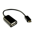 Miniatyrbillede 1 af 4: USB til Micro USB Kabel - Innebygd OTG Adapter - Sort Black