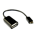Pikkukuva 1 / 4: USB - Micro USB Kaapeli - OTG Adapteriin - Musta Black