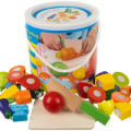 Miniatyrbillede 4 af 7: Trælegetøj - frugt og grønt - 14 dele Multicolor