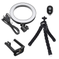Miniatyrbillede 2 af 3: Selfie-lampe/ring light (20 cm) og justerbart stativ Multicolor