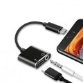 Miniatyrbild 2 av 8: USB-C Adapter / Splitter USB-C & AUX port Svart
