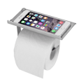 Miniatyrbillede 1 af 4: Toiletpapirholder med mobilhylde Silver