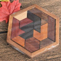 Miniatyrbillede 4 af 5: Geometrisk puslespil af træ Multicolor
