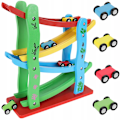 Pikkukuva 1 / 8: Puinen ramppi värikkäillä autoilla - 5 kpl Multicolor
