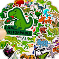 Pikkukuva 4 / 6: 50x Tarrat ja Siirtokuvat - Dinosaurukset Multicolor