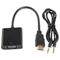 Pikkukuva 3 / 3: HDMI VGA Adapteriin Audiotulolla Black