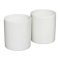 Miniatyrbillede 3 af 5: Krydderi dåser af bambus og porcelæn - 2 stk White