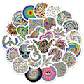 Pikkukuva 2 / 9: Tarrat - psykedeeliset kuviot - 50 kpl Multicolor