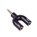 Miniatyrbild 2 av 2: Splitter för hörlurar och mikrofon - 3.5mm Svart