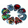 Miniatyrbild 1 av 5: Skull Plektrum i 10-pack - Gitarrtillbehör multifärg