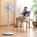 Miniatyrbillede 2 af 7: Gulvventilator med AC - 110–138 cm - Timer - 45 W White