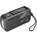 Miniatyrbillede 5 af 8: Krankradio med lommelygte og solcelle Sort