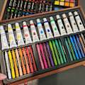 Miniatyrbillede 7 af 9: Træpose med kunstnermateriale - 128 dele Multicolor
