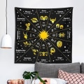 Miniatyrbillede 2 af 9: Klud til tarotkort - stjernetegn - 80 x 80 cm Multicolor